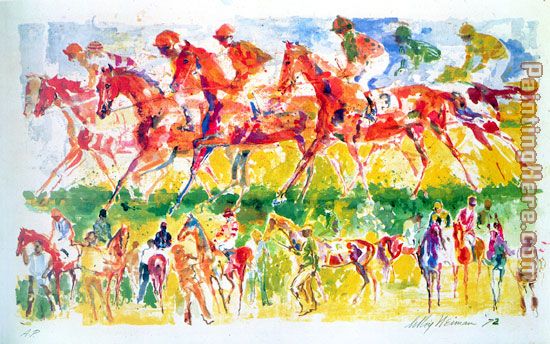 Racing painting - Leroy Neiman Racing art painting